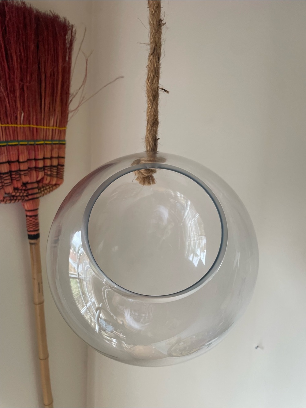 Clear Glass Hanging Terrarium Planter - Clear